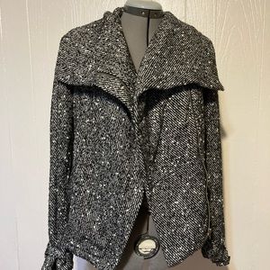 XOXO ,black/white zip up detailed Jacket size M.